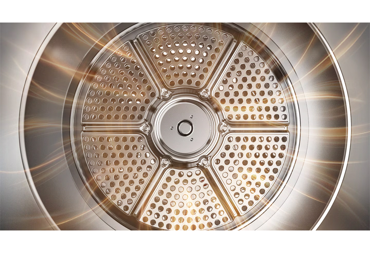 Απεικονίζεταιο κάδος της συσκευής που εκπέμπει θερμό αέρα.